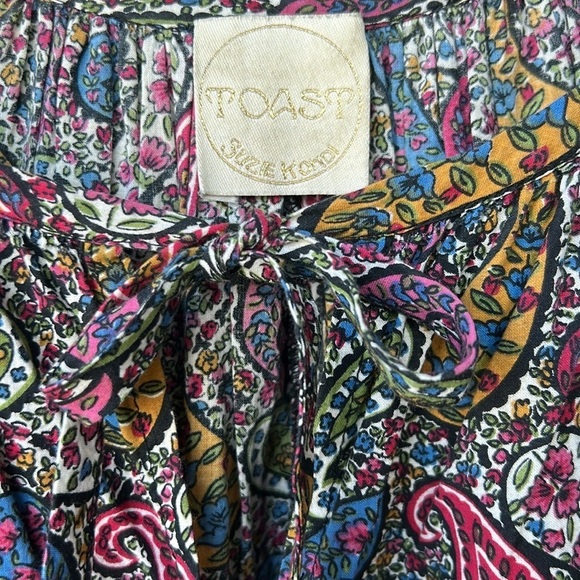 TOAST Bohemian Paisley Mini Dress Festival Cottagecore Resortwear Vacation Sz Sm - Picture 3 of 7